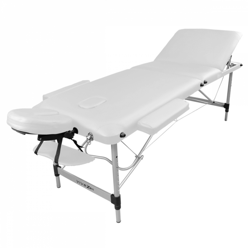 Table de massage aluminium - 3 Zones - Blanc