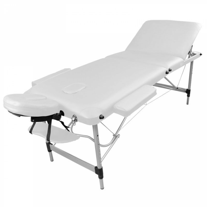 Table de massage aluminium - 3 Zones - Blanc