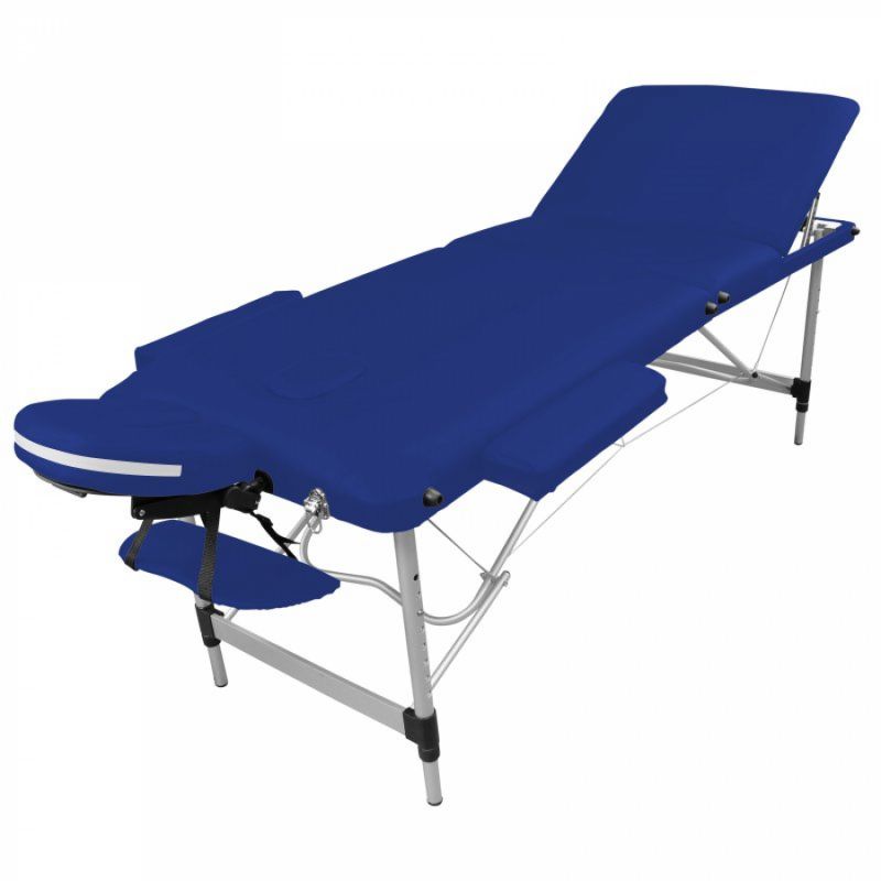 Table de massage aluminium - 3 Zones - Bleu azur