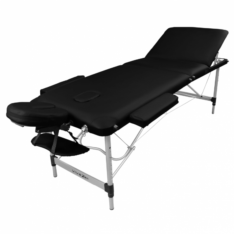 Table de massage aluminium - 3 Zones - Noir