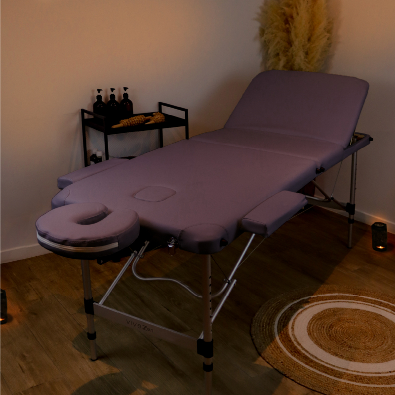 Table de massage aluminium - 3 Zones - Violet