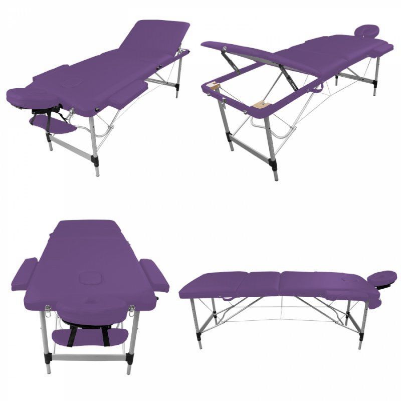 Table de massage aluminium - 3 Zones - Violet