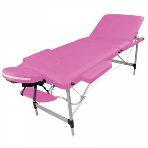 Table de massage aluminium - 3 Zones - Rose