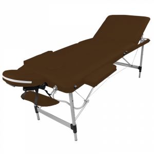 Table de massage aluminium - 3 Zones - Marron foncé