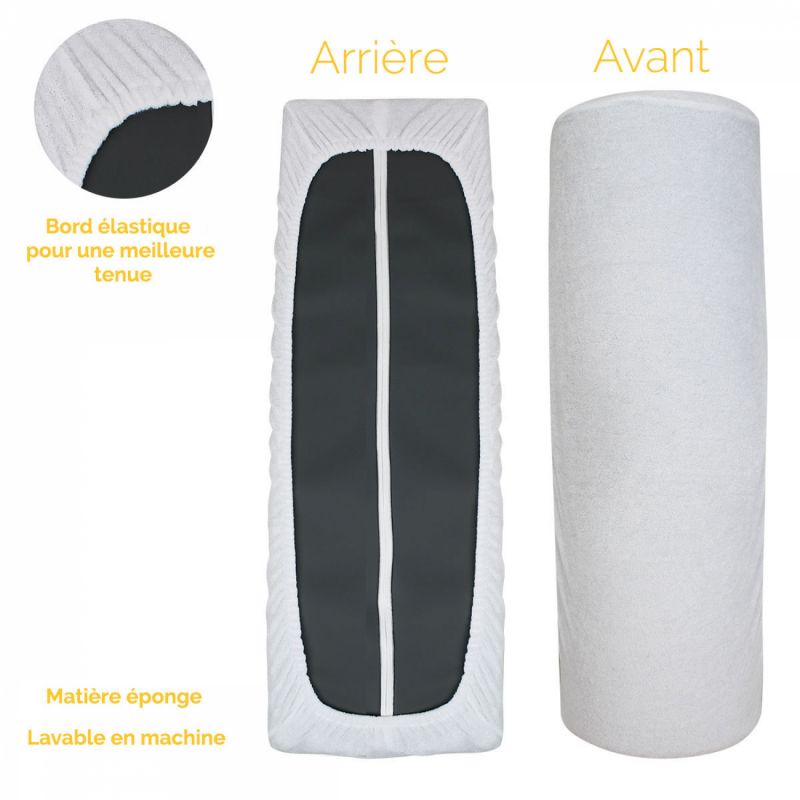 Drap-housse pour coussin demi rond - Éponge - Blanc