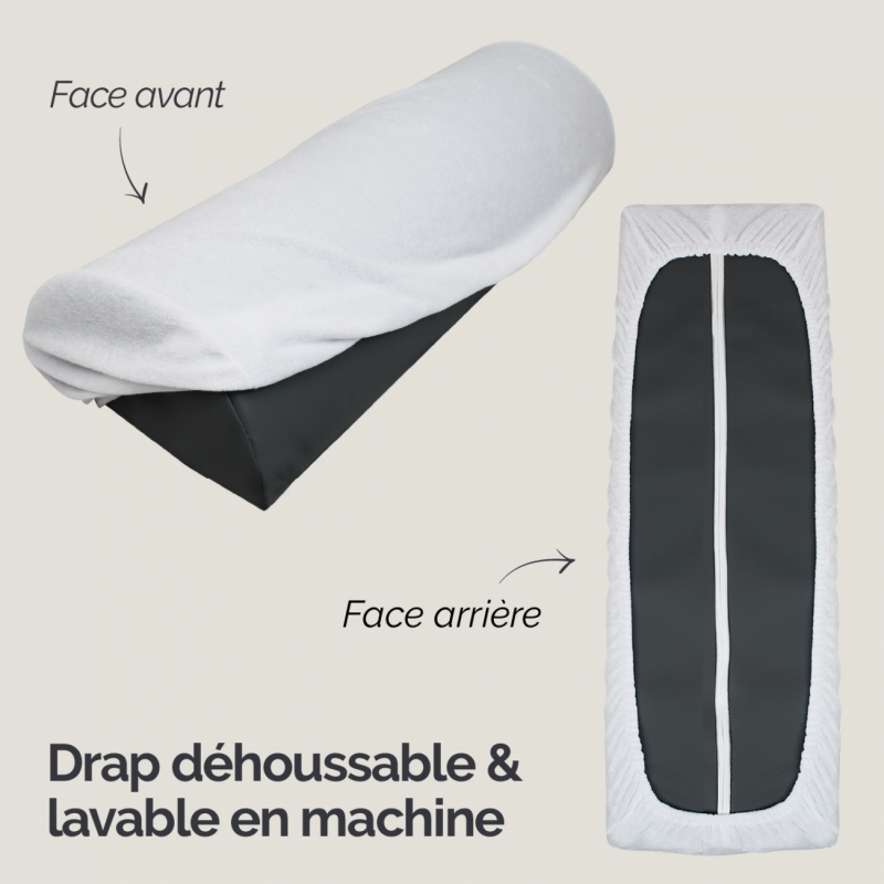 Drap-housse pour coussin demi rond - Éponge - Blanc