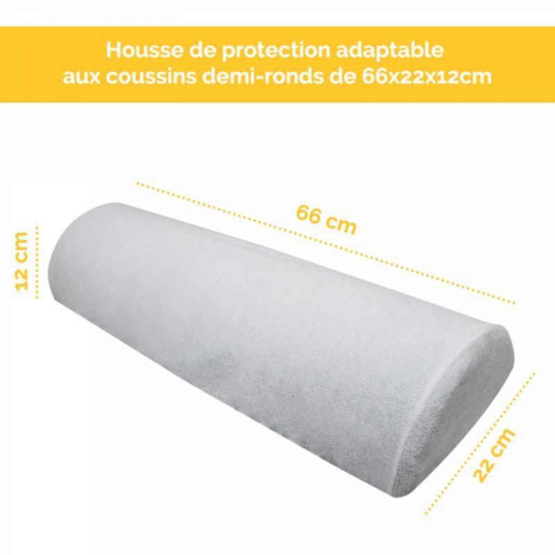 Drap-housse pour coussin demi rond - Éponge - Blanc