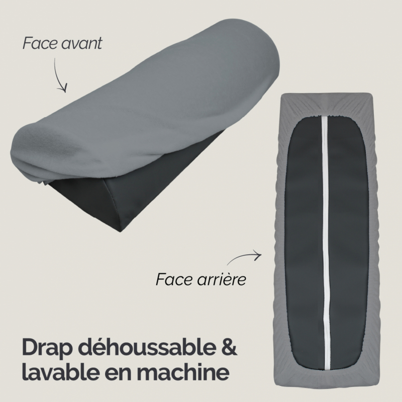 Drap-housse pour coussin demi rond - Éponge - Gris