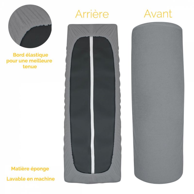 Drap-housse pour coussin demi rond - Éponge - Gris