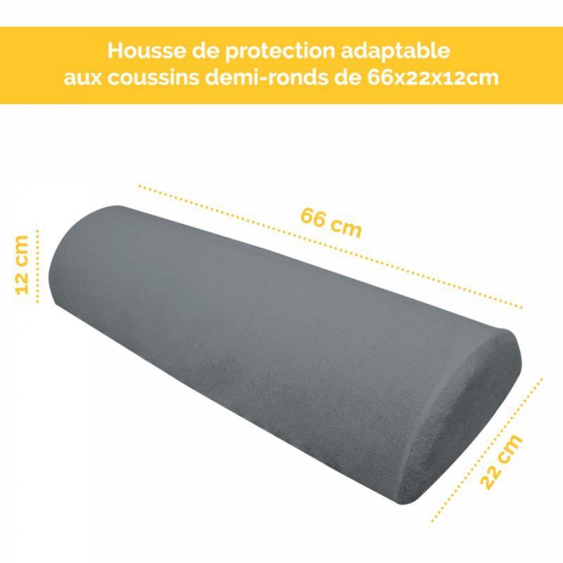 Drap-housse pour coussin demi rond - Éponge - Gris