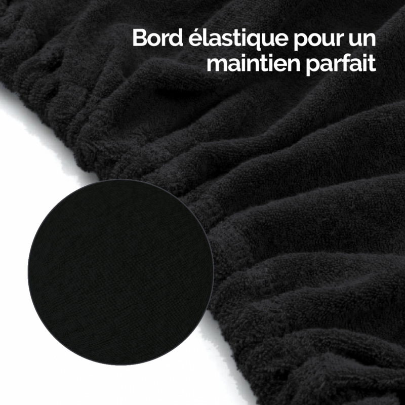 Drap-housse pour coussin demi rond - Éponge - Noir