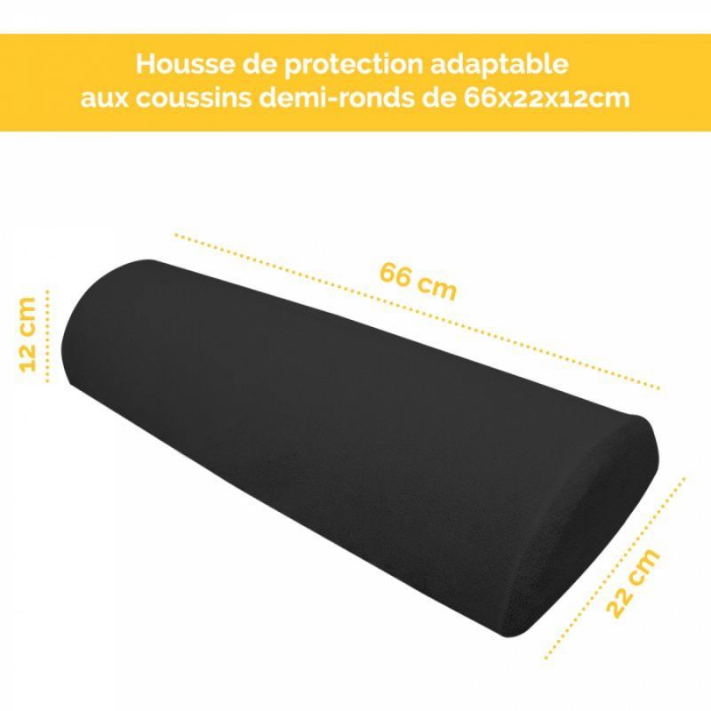 Drap-housse pour coussin demi rond - Éponge - Noir