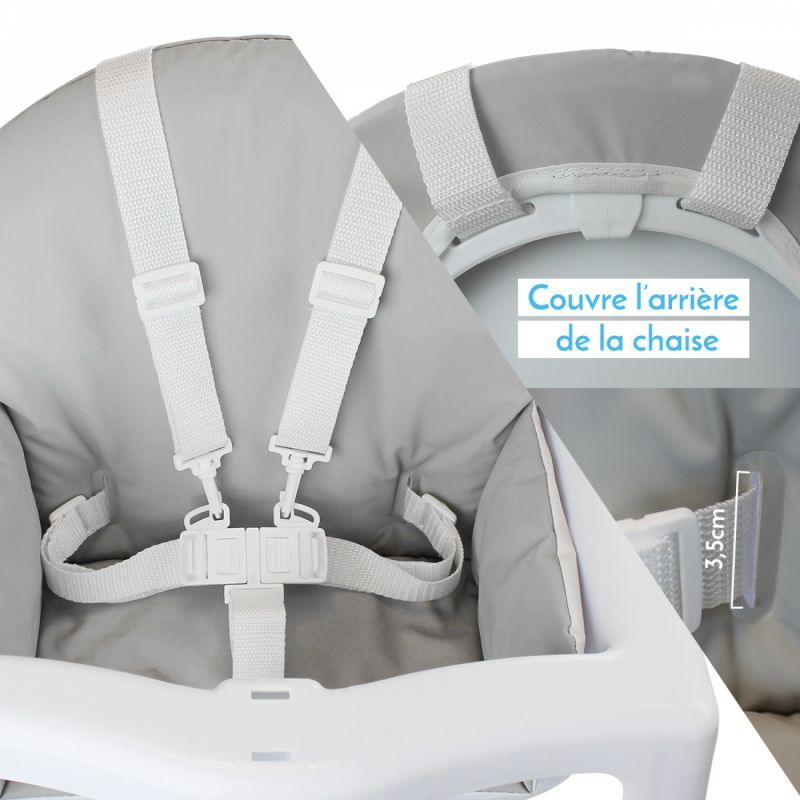 Housse d'assise pour chaise haute bébé enfant gamme délice - pois