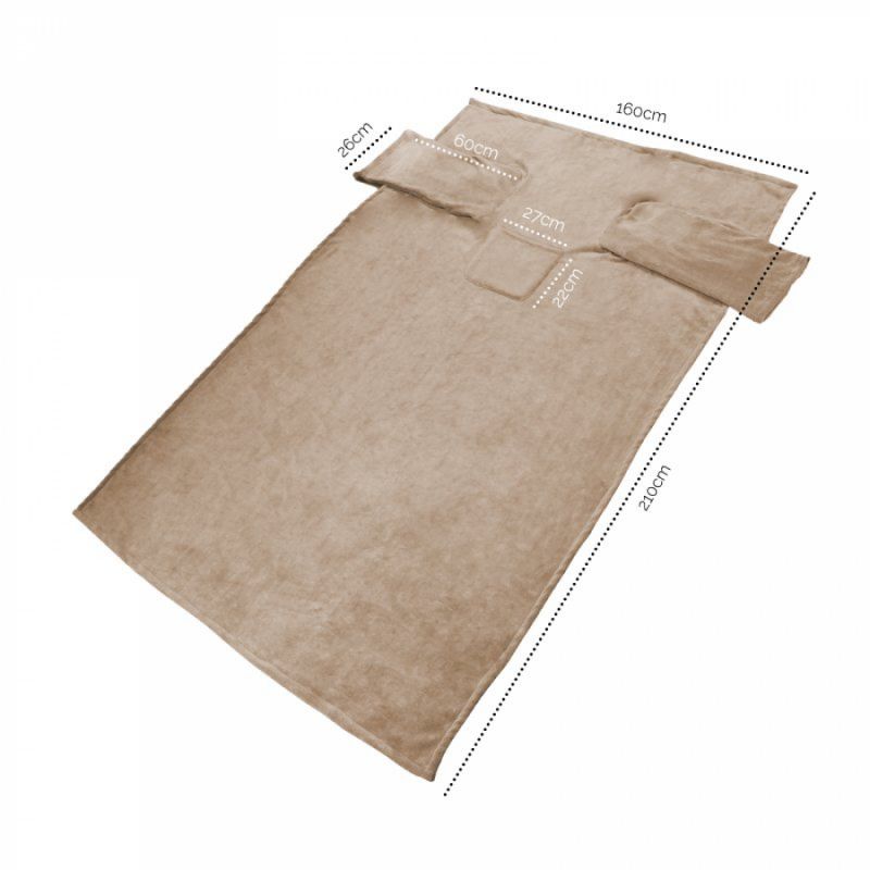 Plaid avec manches - Flanelle - Adulte - Beige