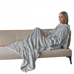 Plaid avec manches - Flanelle - Adulte - Gris