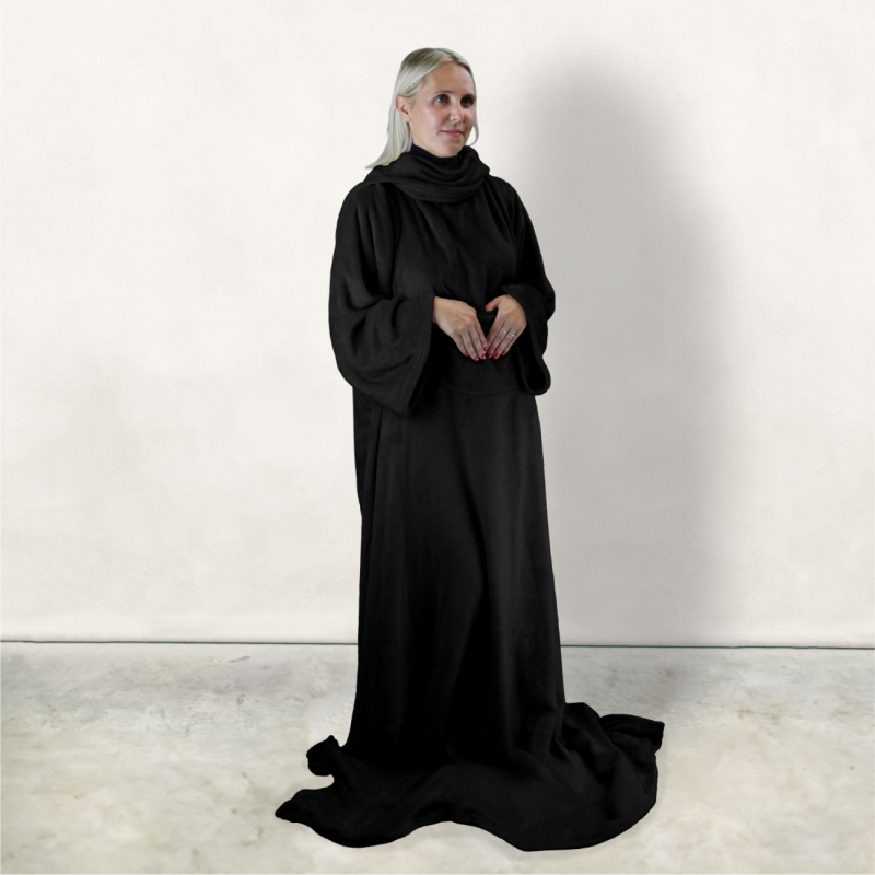Plaid avec manches - Flanelle - Adulte - Noir