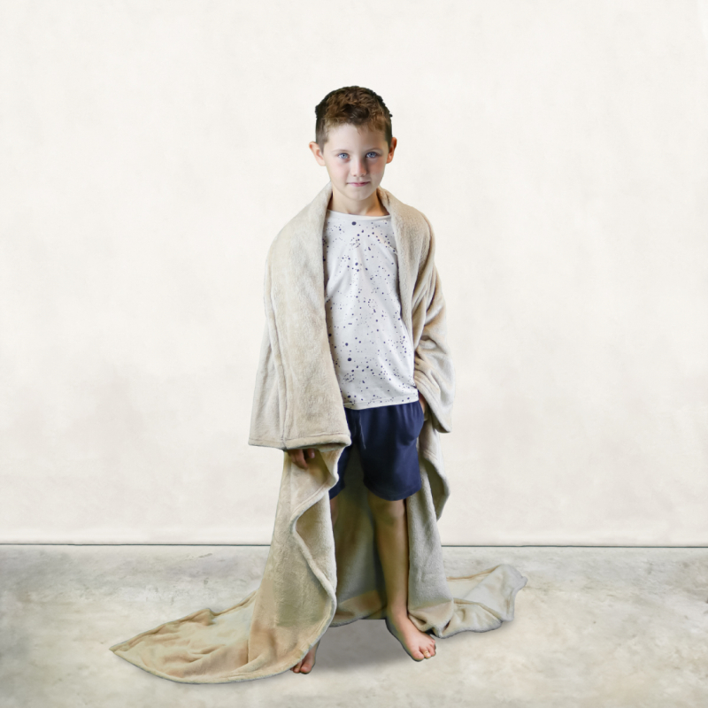 Plaid avec manches - Flanelle - Enfant - Beige