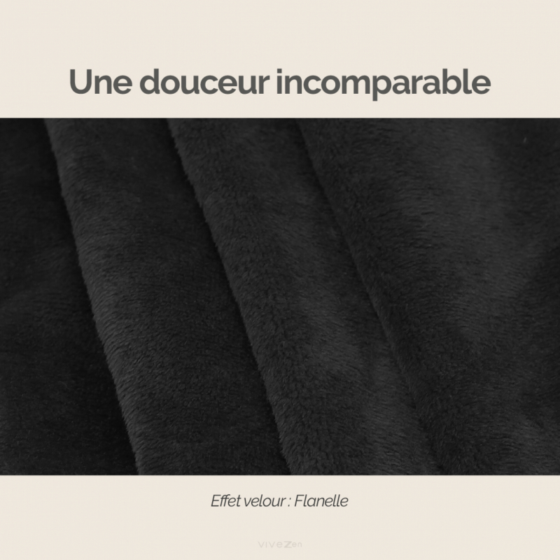 Plaid avec manches - Flanelle - Enfant - Noir