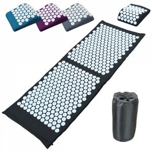 Tapis et coussin d'acupression 130 x 50 cm - Noir