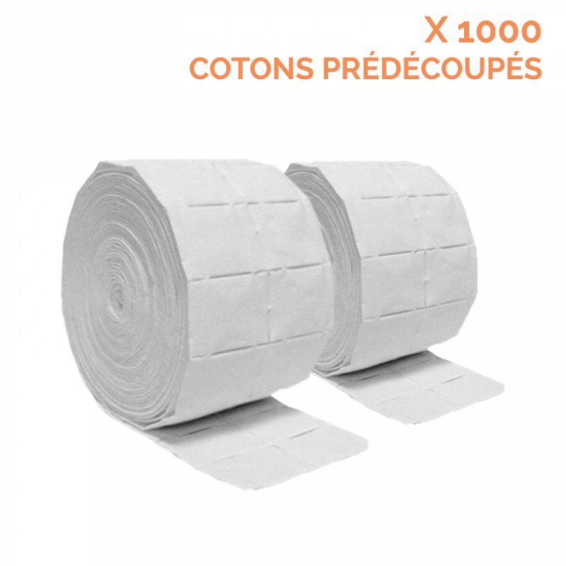 Lot de 2 rouleaux de 500 cotons manucure de cellulose