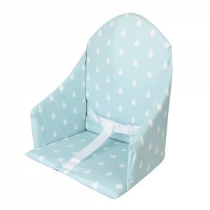 Coussin d'assise universel Miam pour chaise haute - Bleu goutte d'eau