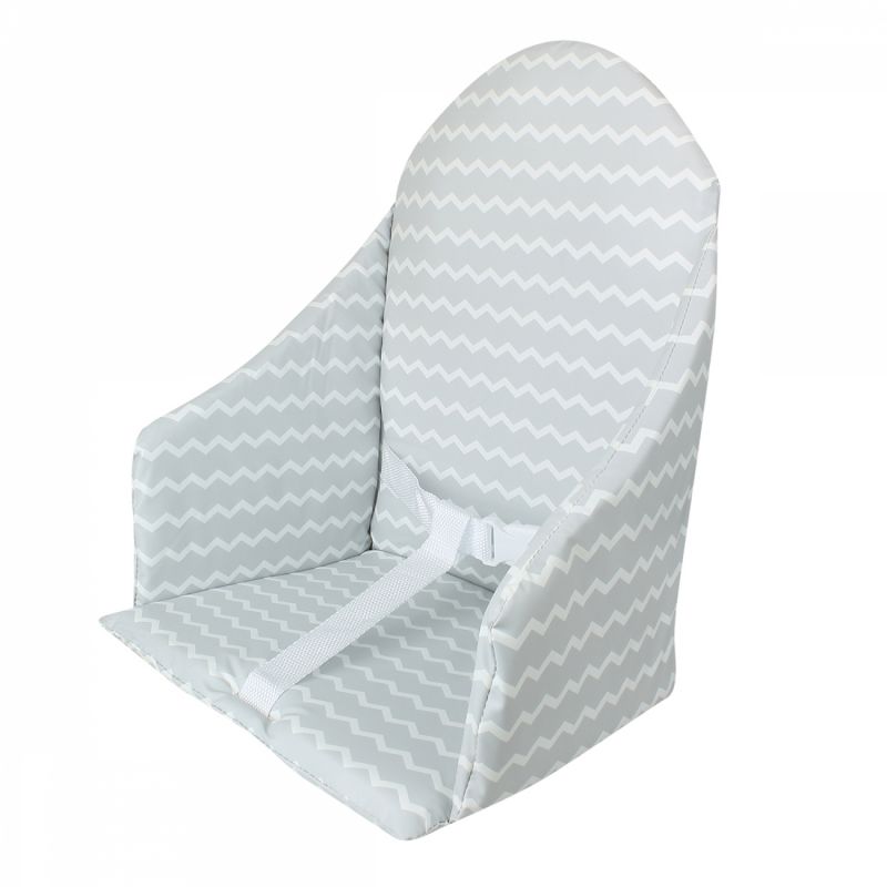 Coussin d'assise universel Miam pour chaise haute - Gris clair zig zag