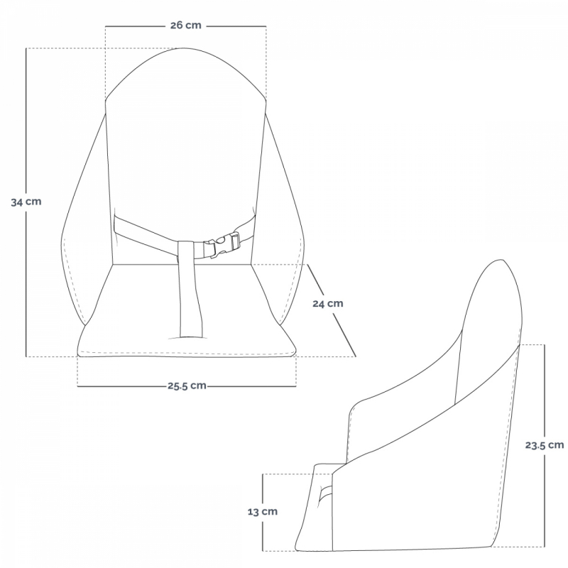 Coussin d'assise universel Miam pour chaise haute - Rose trait