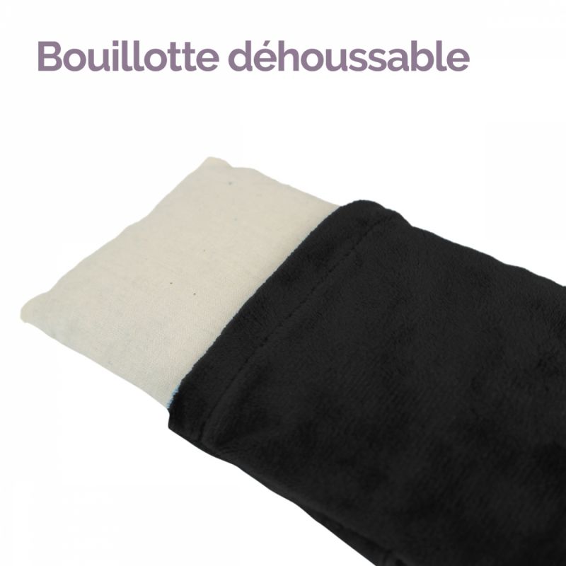 Bouillotte chauffante ou refroidissante - 10 x 22 cm - Noir