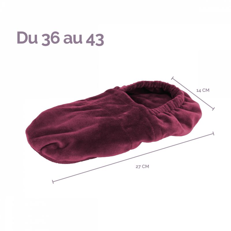 Chaussons chauffants - Du 36 au 43 - Prune