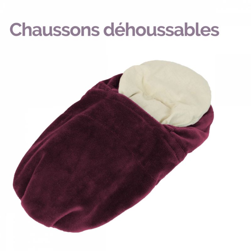 Chaussons chauffants - Du 36 au 43 - Prune