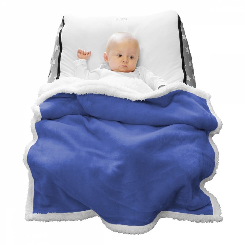 Couverture polaire pour bébé - 75 x 100 cm - Bleu