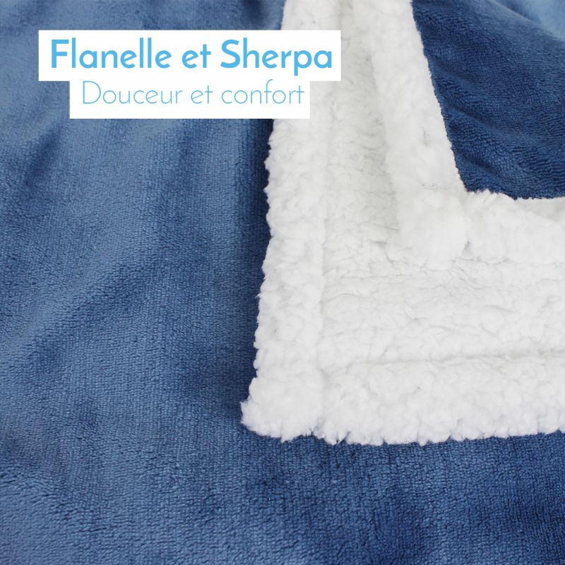 Couverture polaire pour bébé - 75 x 100 cm - Bleu