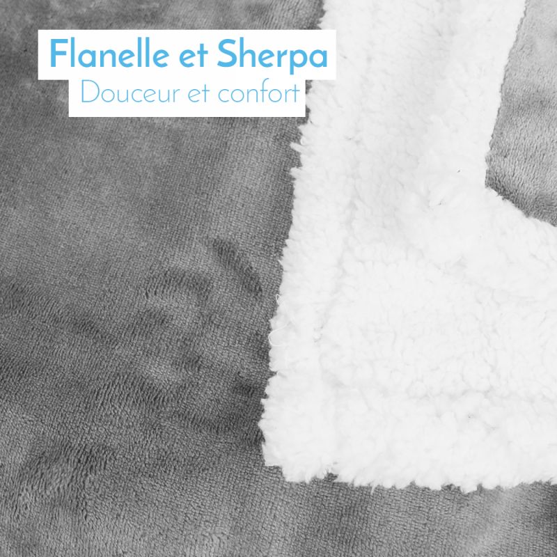 Couverture polaire pour enfant - 75 x 100 cm - Gris
