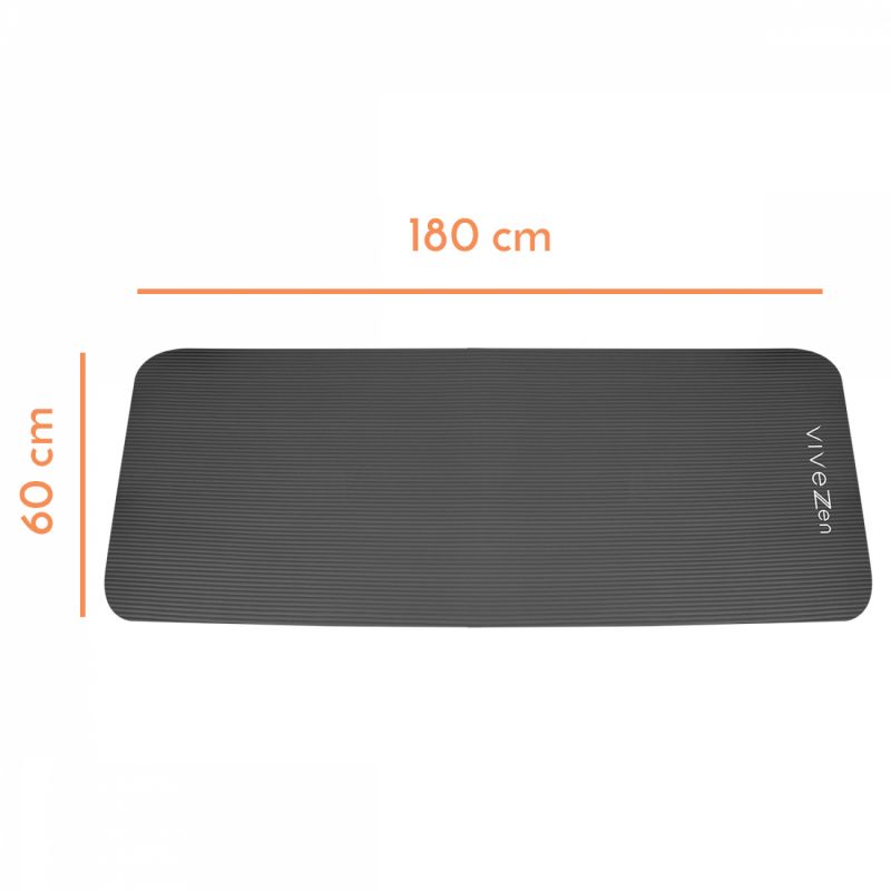 Tapis de yoga - 180 x 60 cm - Gris