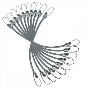 Lot de 10 sandows 2 embouts - Ø 9mm - 45cm - Gris