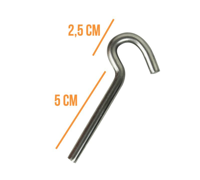 Lot de 5 pitons P évolution en inox - 7.5 cm