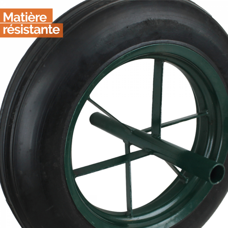 Roue pleine pour brouette - Ø 38.5 cm x 6.5 cm - Alésage 20 mm