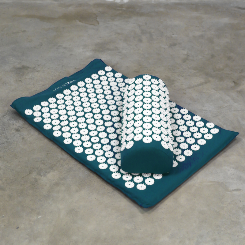 Tapis et coussin d'acupression 67 x 42 cm - Bleu