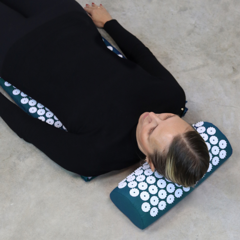 Tapis et coussin d'acupression 67 x 42 cm - Bleu