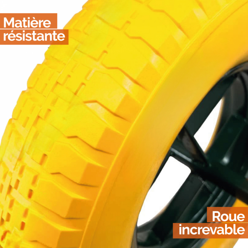 Roue increvable pour brouette - 4.8 / 4.00 - 8 - Alésage 20 mm