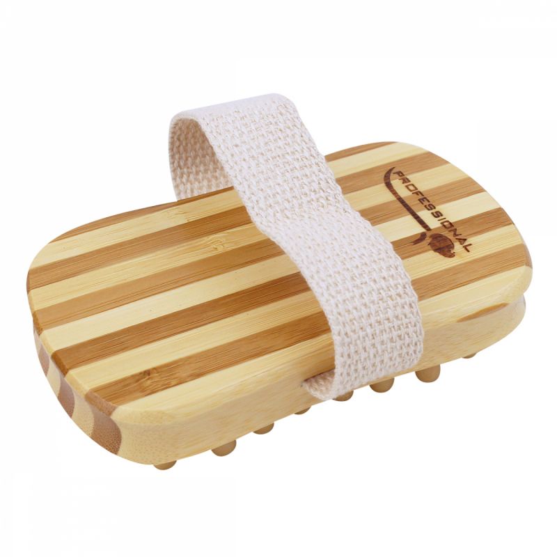 Brosse de massage en bambou - 13 x 7.5 x 4 cm