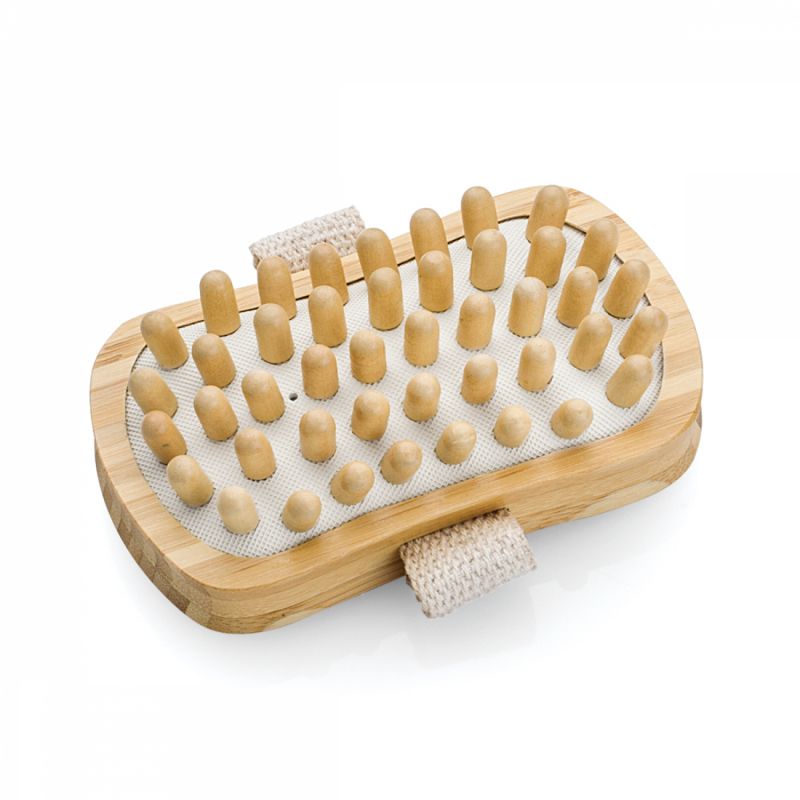 Brosse de massage en bambou - 13 x 7.5 x 4 cm