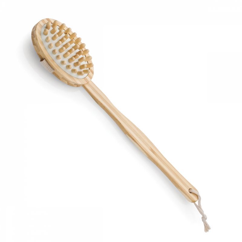 Brosse de massage en bambou avec manche amovible - 42 cm