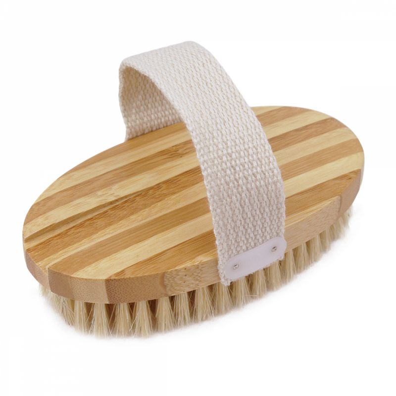 Brosse à poils avec manche en bambou amovible - 42 cm