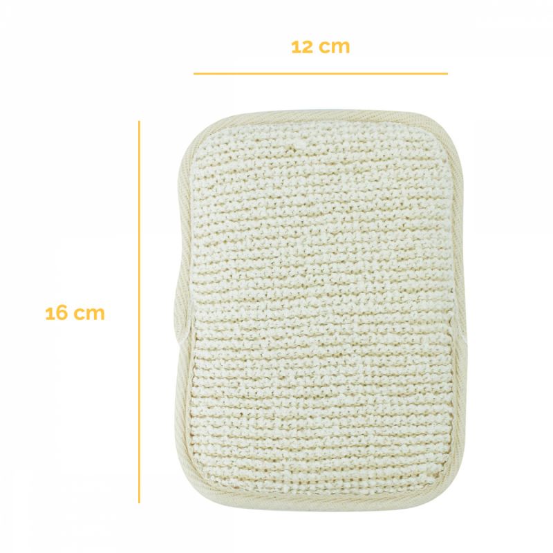 Gant exfoliant rectangle en fibre de bambou - 16 x 12 cm