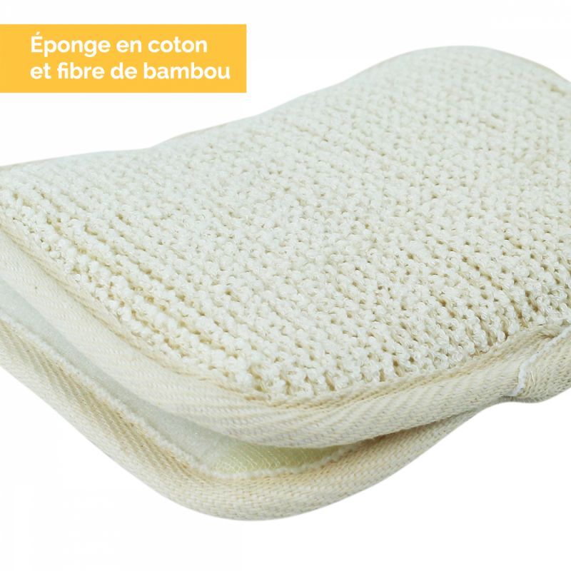 Gant exfoliant rectangle en fibre de bambou - 16 x 12 cm