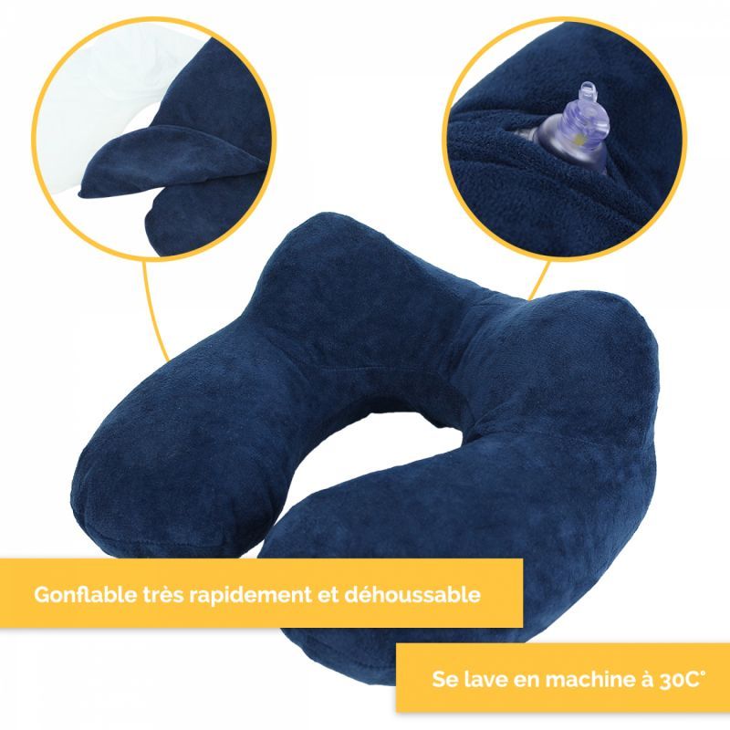 Coussin de voyage gonflable - Bleu