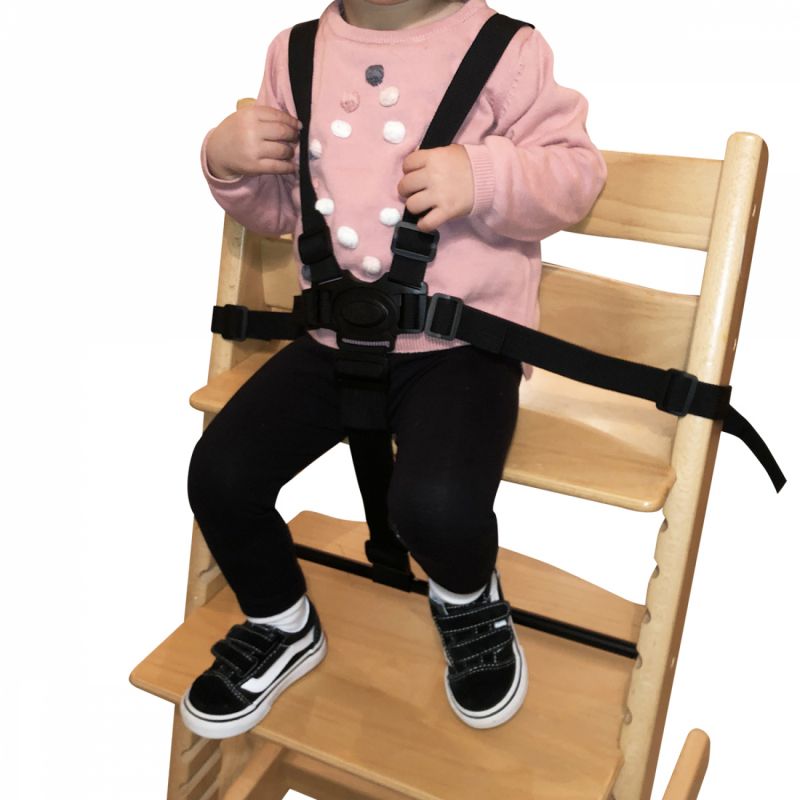 Harnais de sécurité 5 points universel pour chaise haute  - Noir