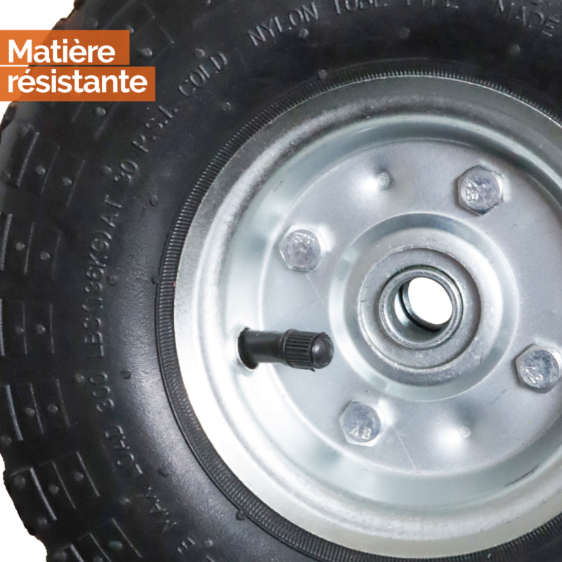 Lot de 2 roues gonflables pour chariot - 4.10 / 3.50 - 4 - Alésage 16 mm