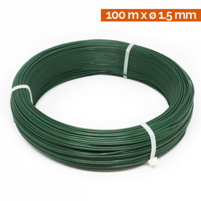 Fil d'attache plastifié - 100 m x 1.5mm ø  - Vert